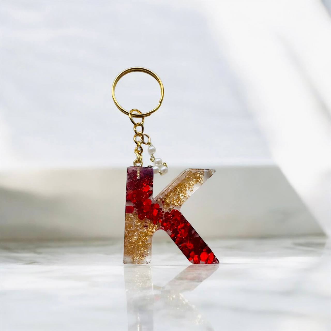 Handmade Resin Letter Keychain