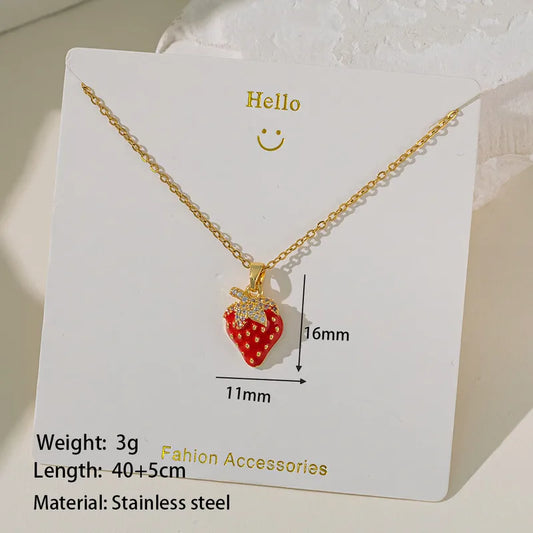 🍓 Strawberry Pendant Necklace
