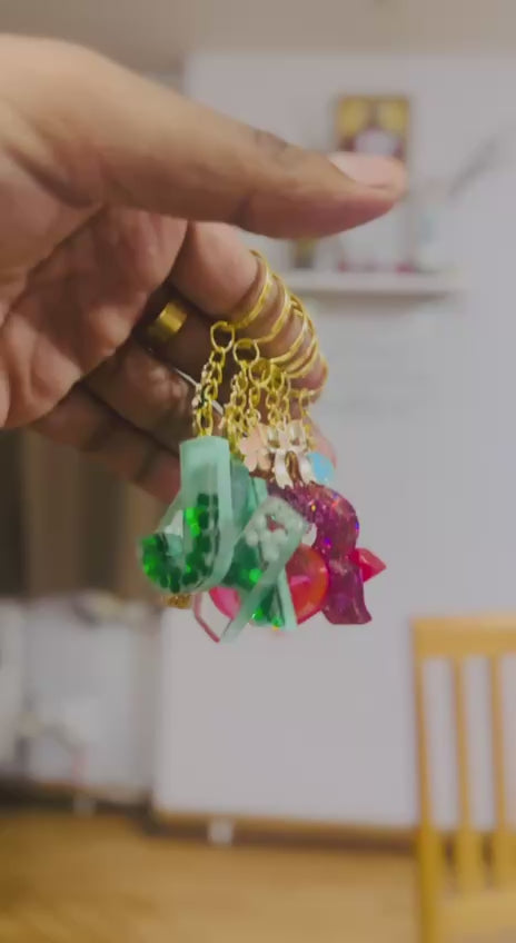Handmade Resin Letter Keychain
